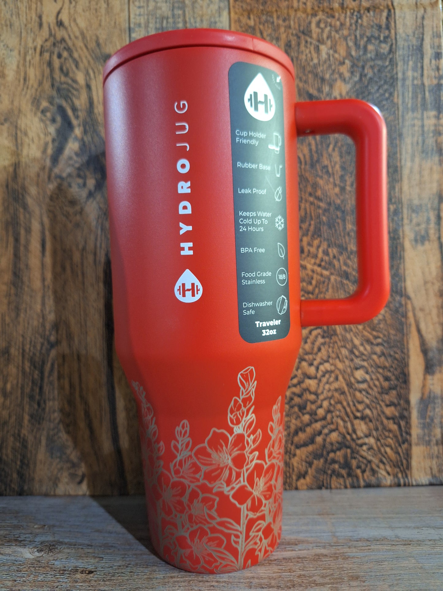 32 oz. Floral Alumni Red Hydrojug