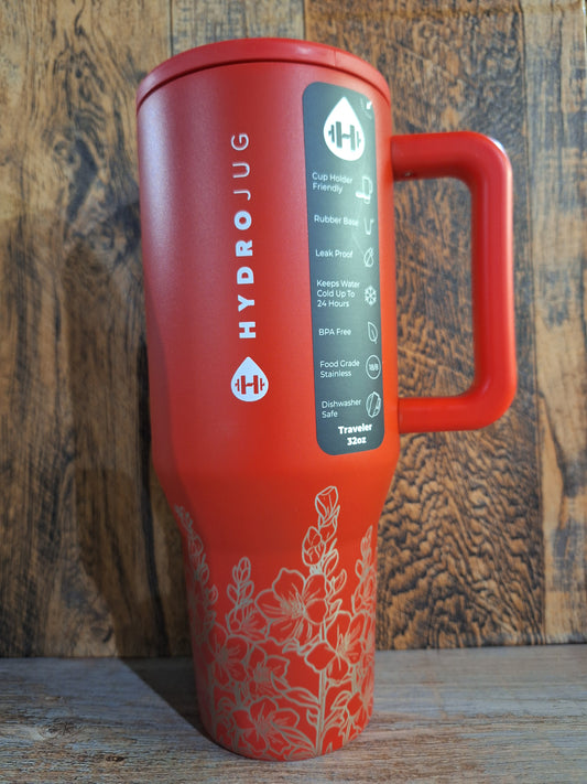 32 oz. Floral Alumni Red Hydrojug