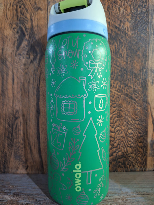 32 oz Christmas Doodles Owala
